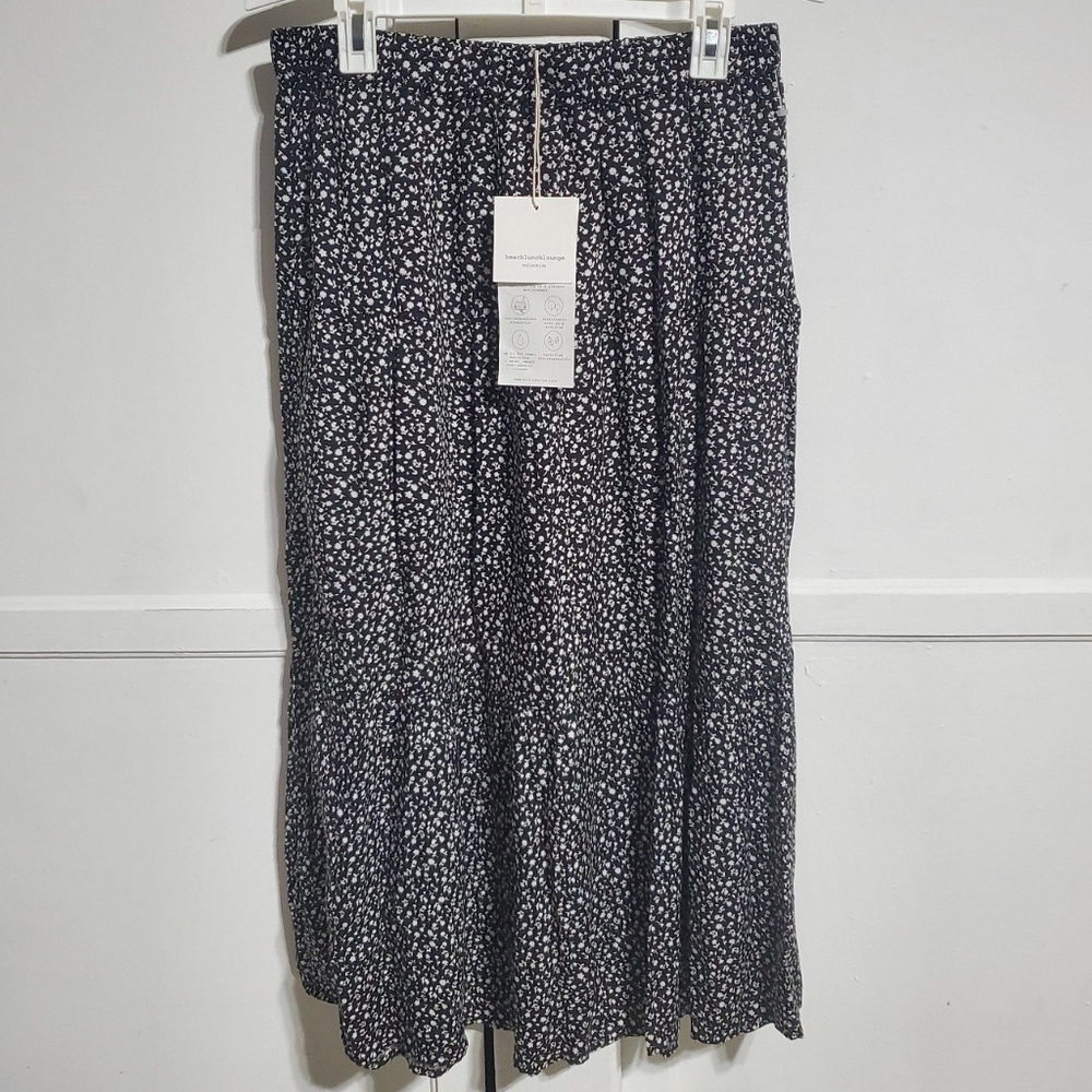 Black floral maxi skirt